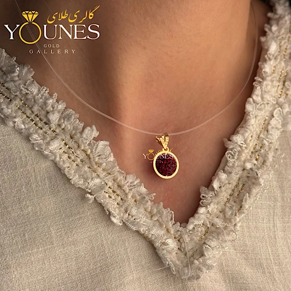 آویز سواروسکی گوی زرشکی طلا